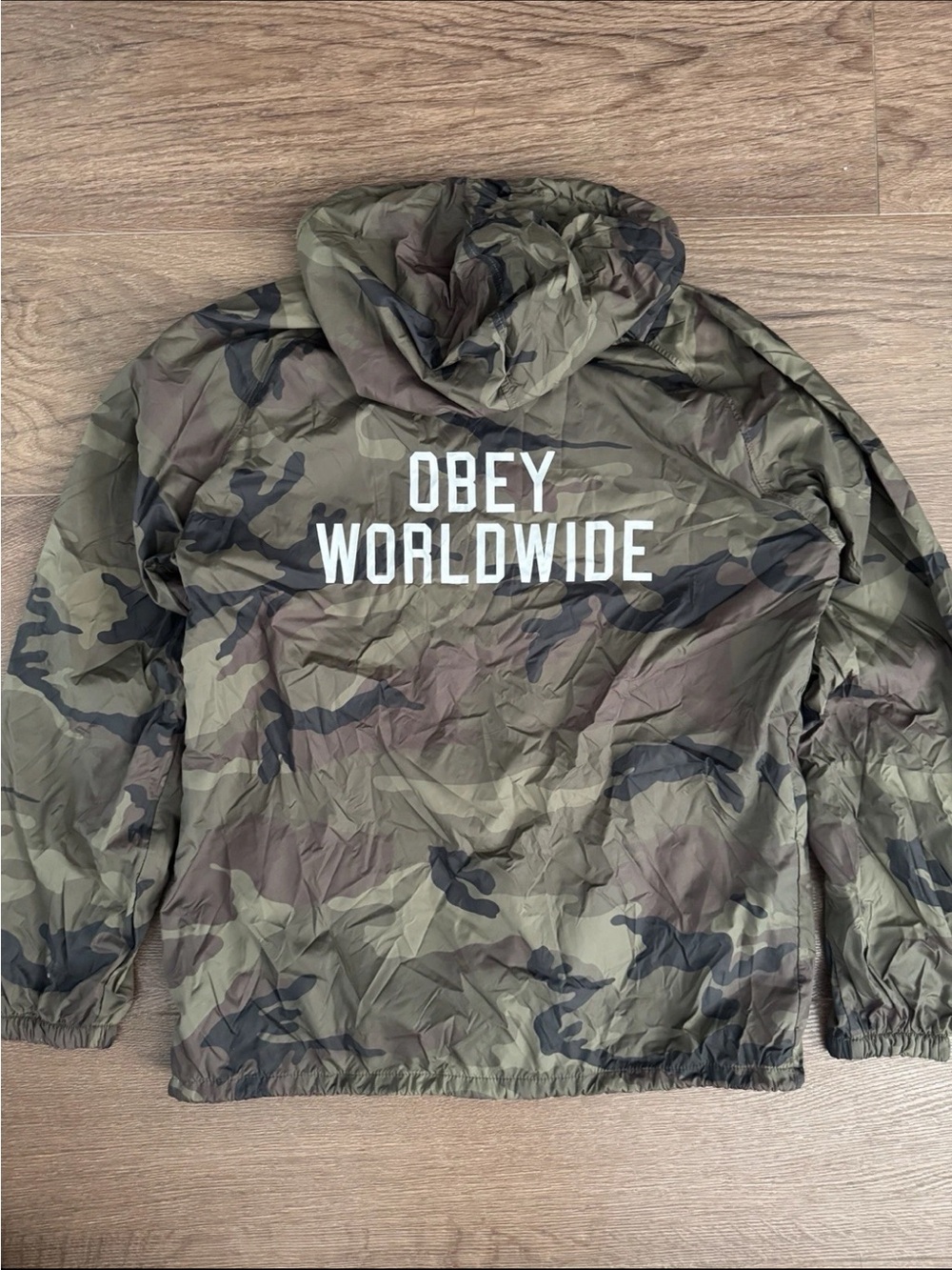 Obey Camo Hooded Jacket - Olive Green & Brown